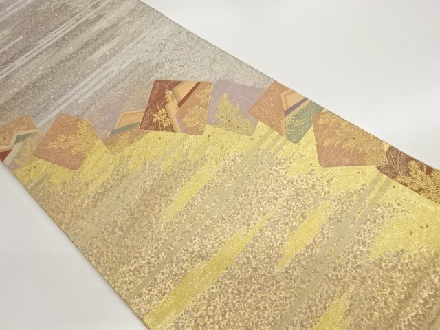 JAPANESE FUKURO OBI / WOVEN FLORAL PLANTS